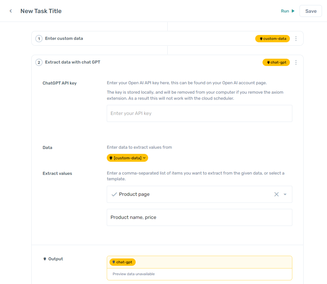 Upcoming axiom.ai integration of ChatGPT for extracting unstructured data