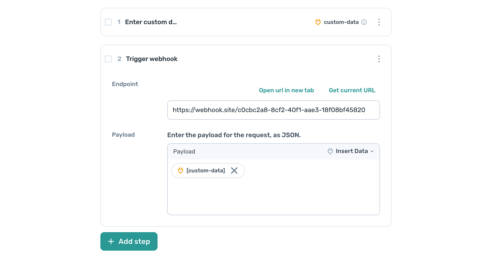 posting data via a webhook using Trigger webhook step in Axiom.ai