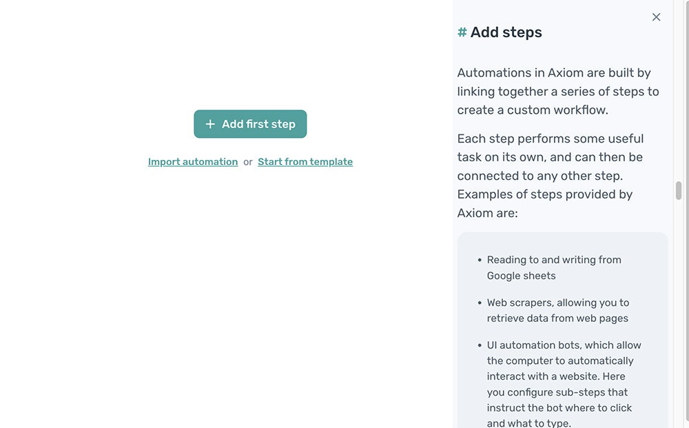 new internal docs display - axiom.ai